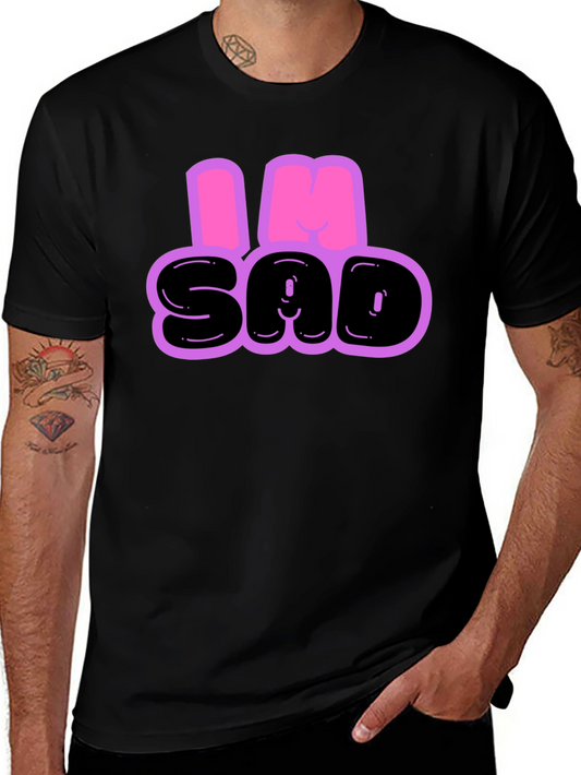 Camiseta Hombre - Diseño Im Sad Negro
