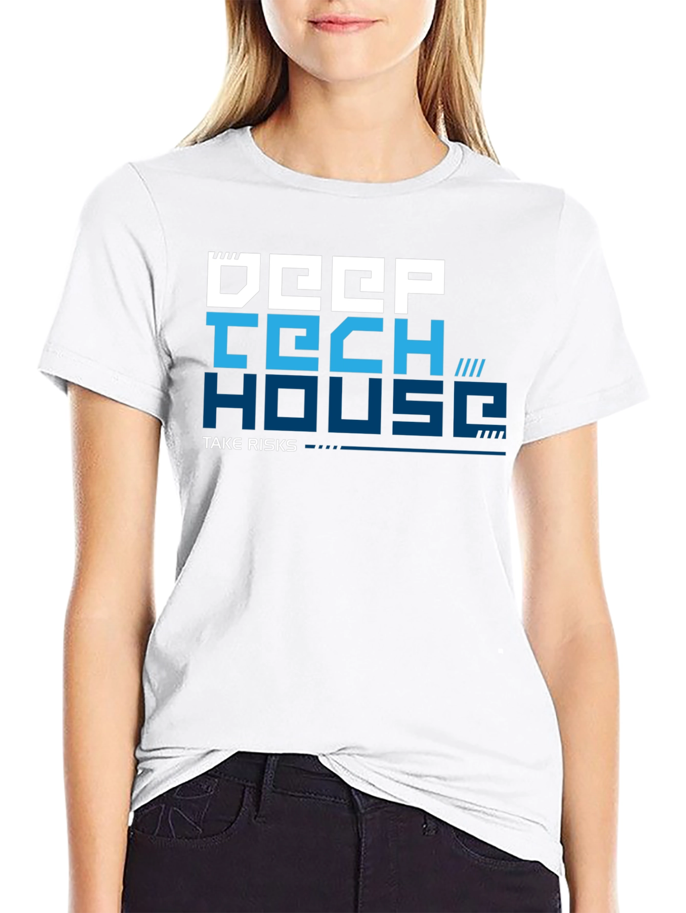 Camiseta Negra Deep Tech House Take Risks