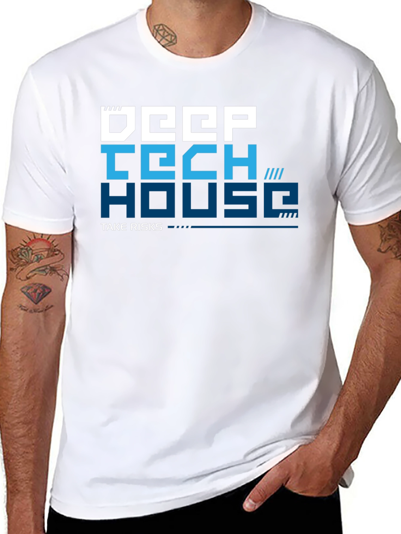 Camiseta Negra Deep Tech House Take Risks