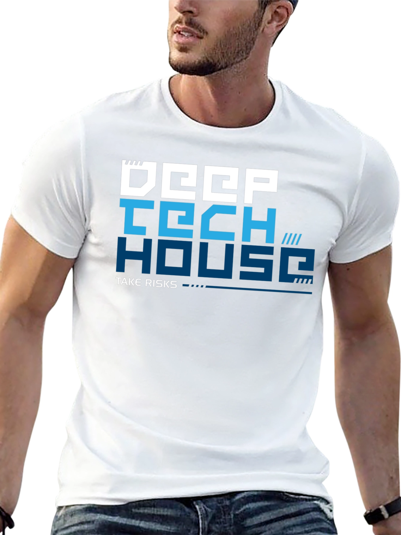 Camiseta Negra Deep Tech House Take Risks