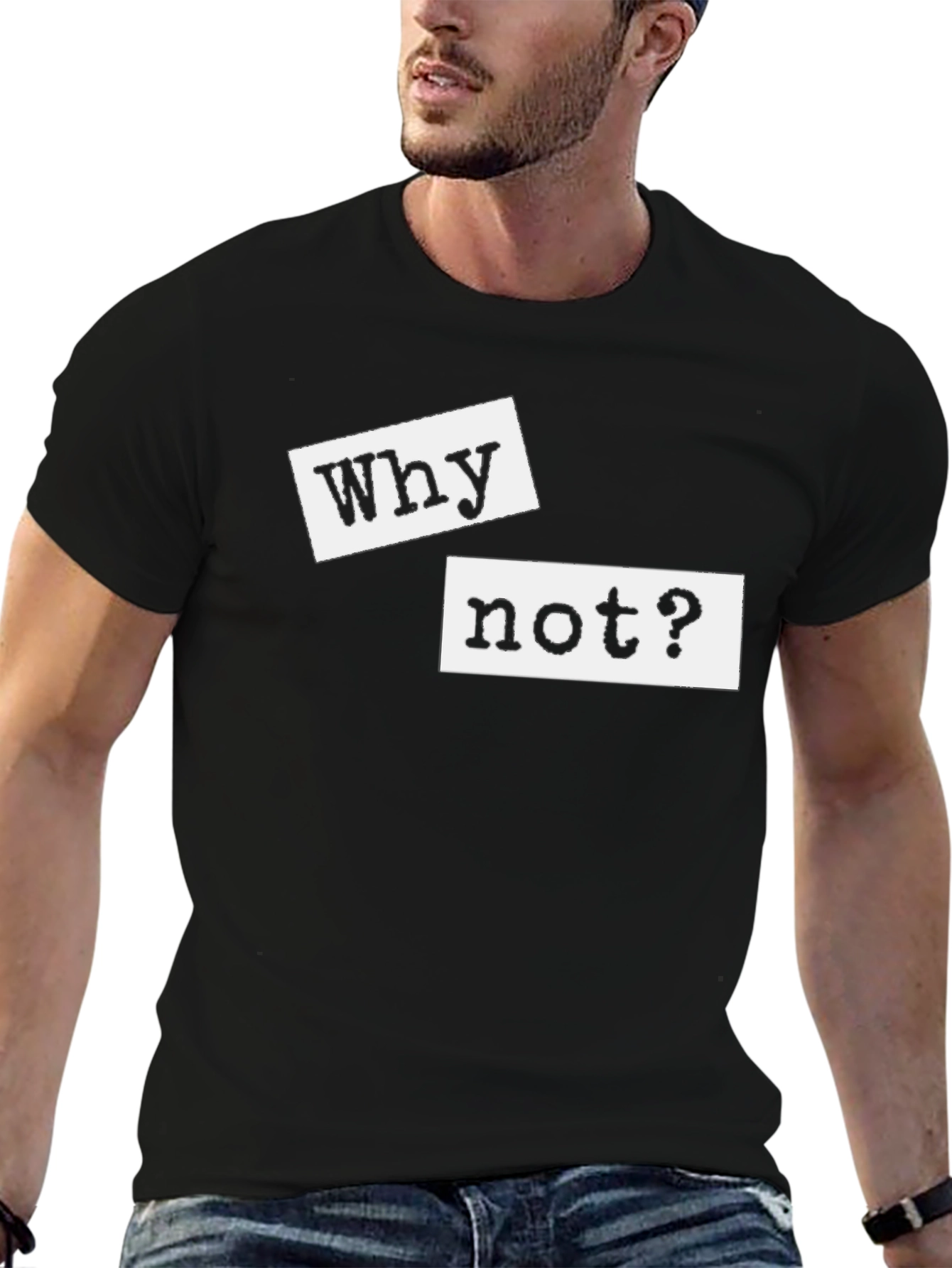 Camiseta Negra con Mensaje Why not?