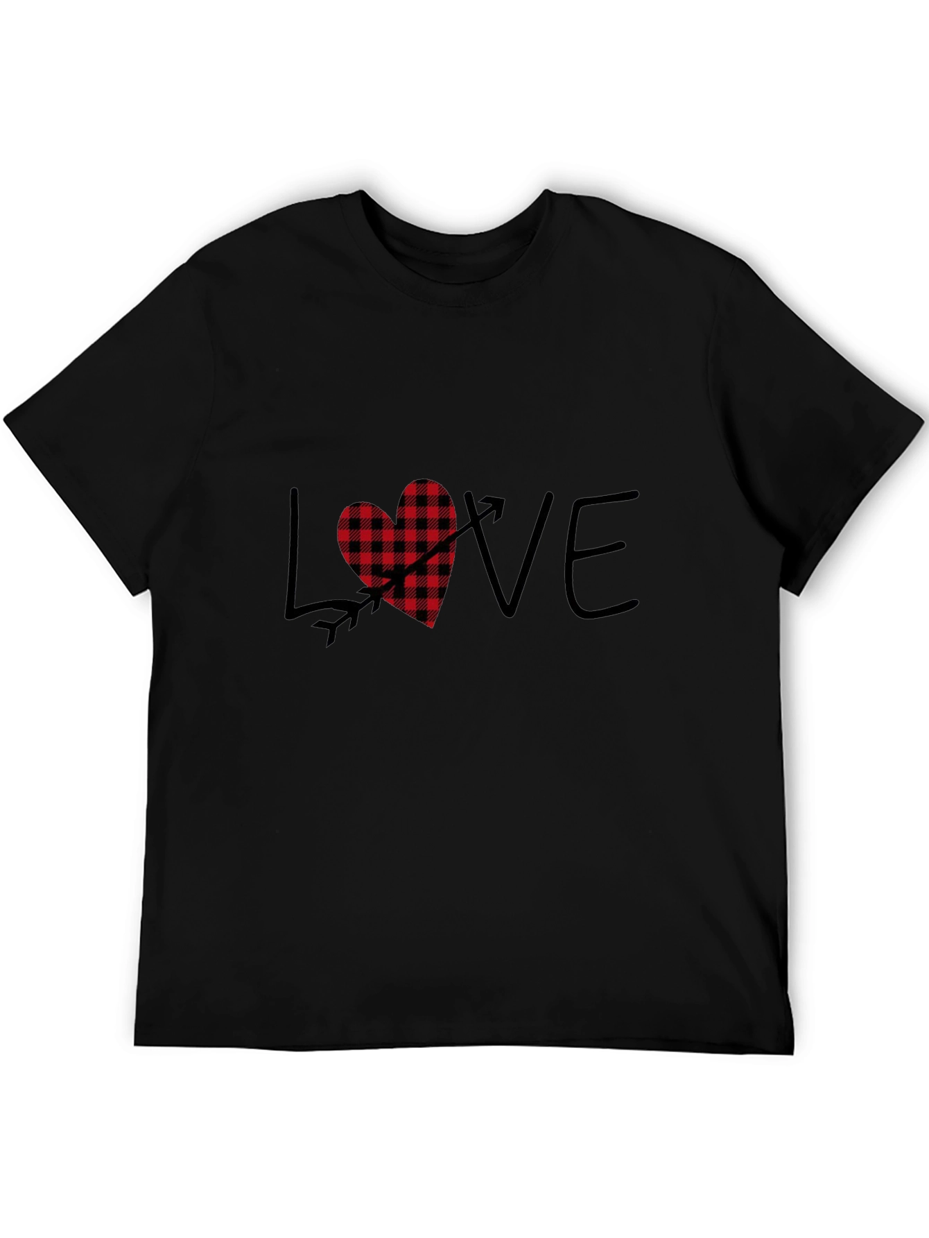 Camiseta Negra Estampada Amor