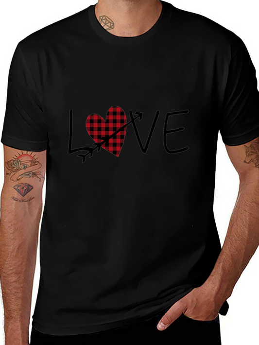 Camiseta Negra Estampada Amor