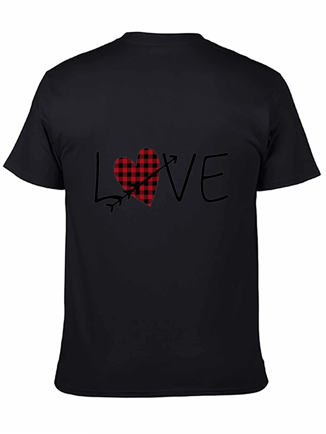 Camiseta Negra Estampada Amor
