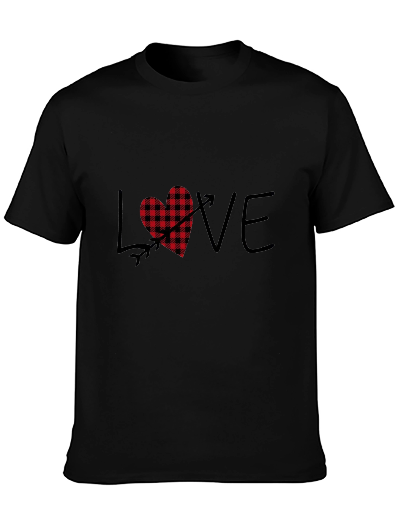 Camiseta Negra Estampada Amor