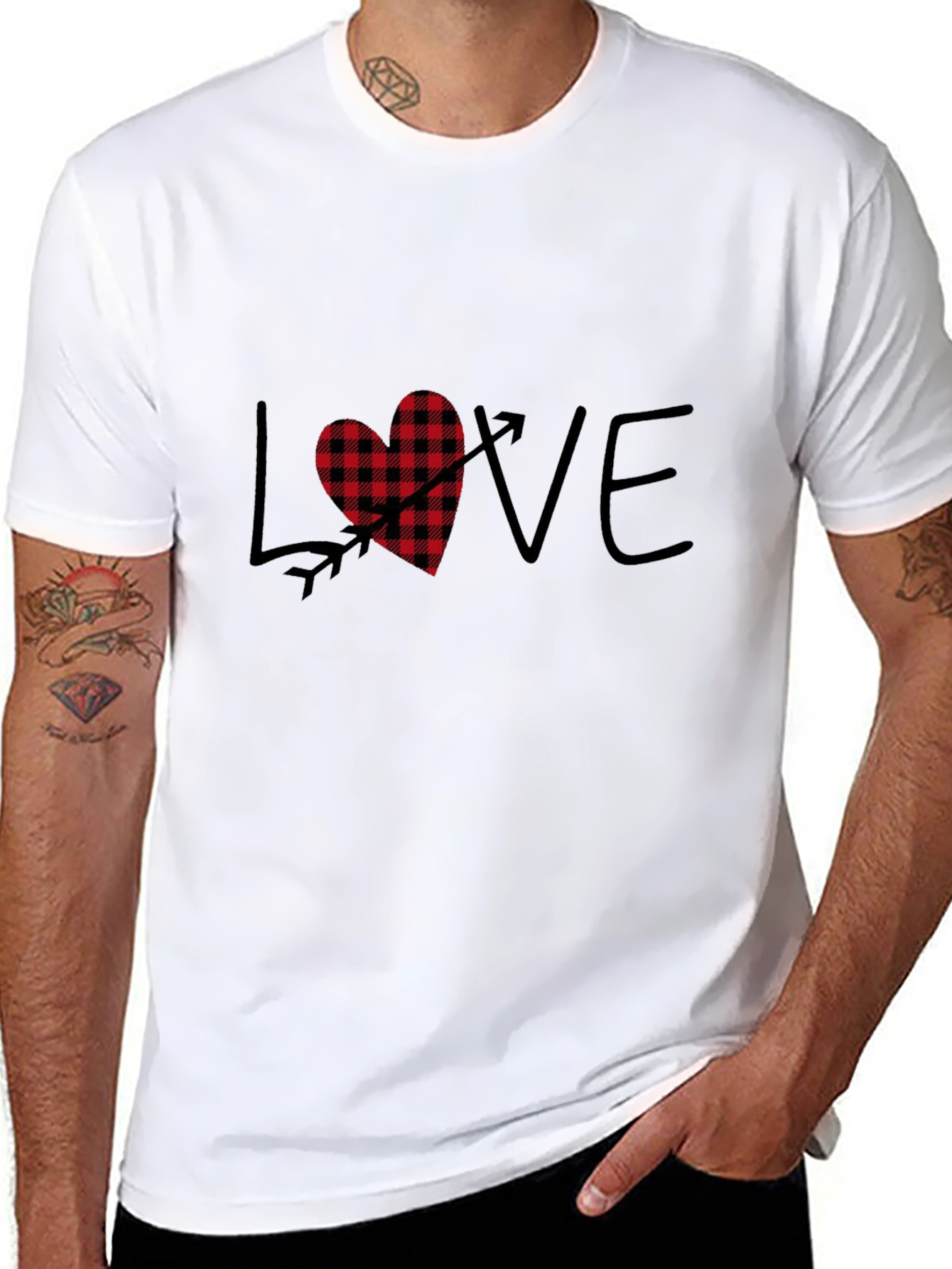 Camiseta Negra Estampada Amor
