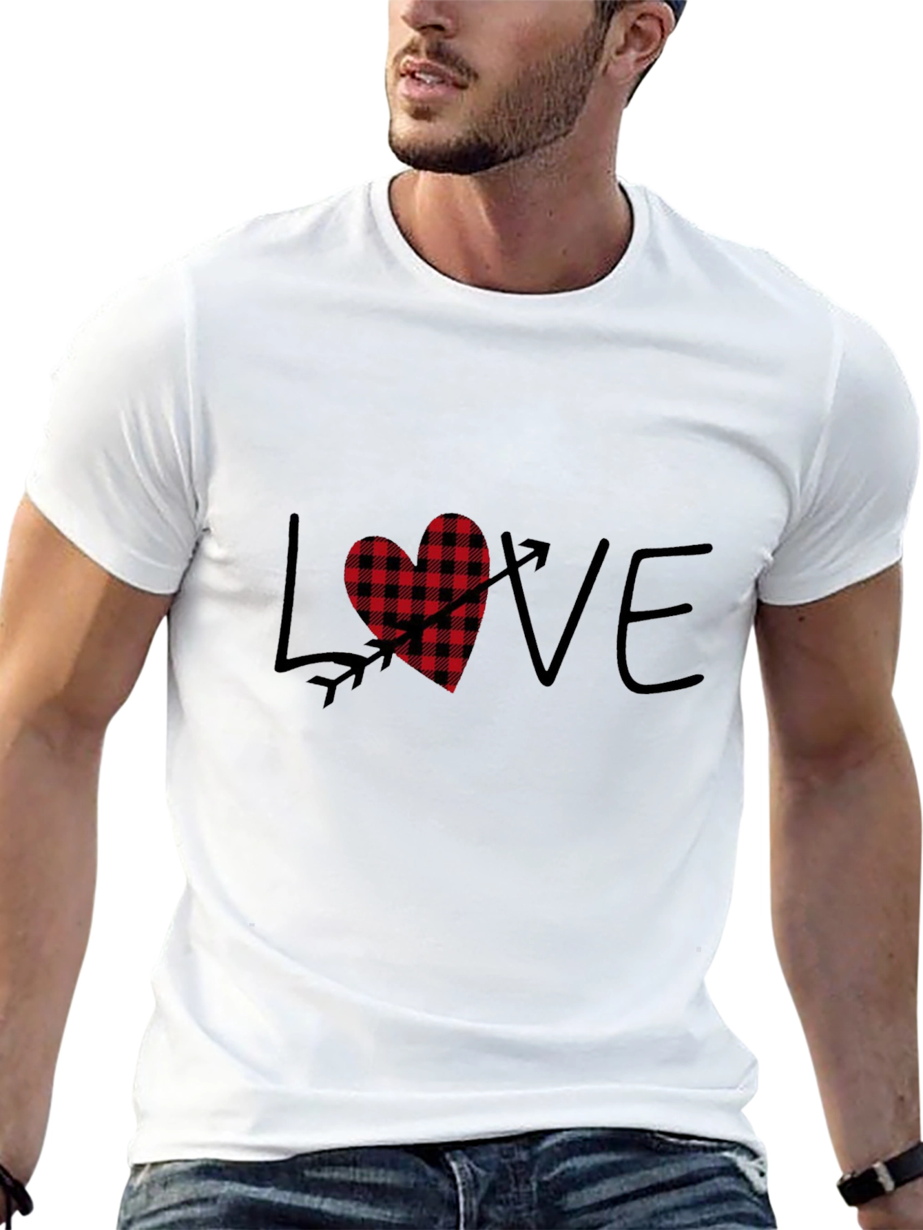 Camiseta Negra Estampada Amor