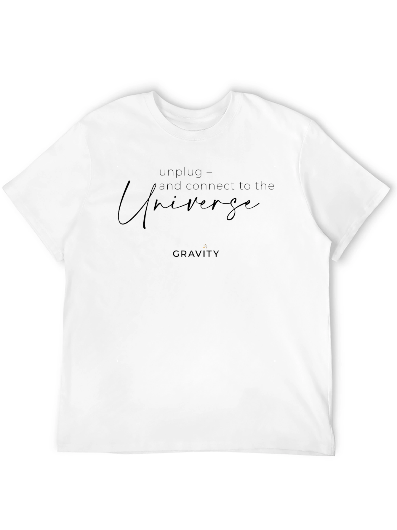 Camiseta Negra Universo y Gravedad para Hombre