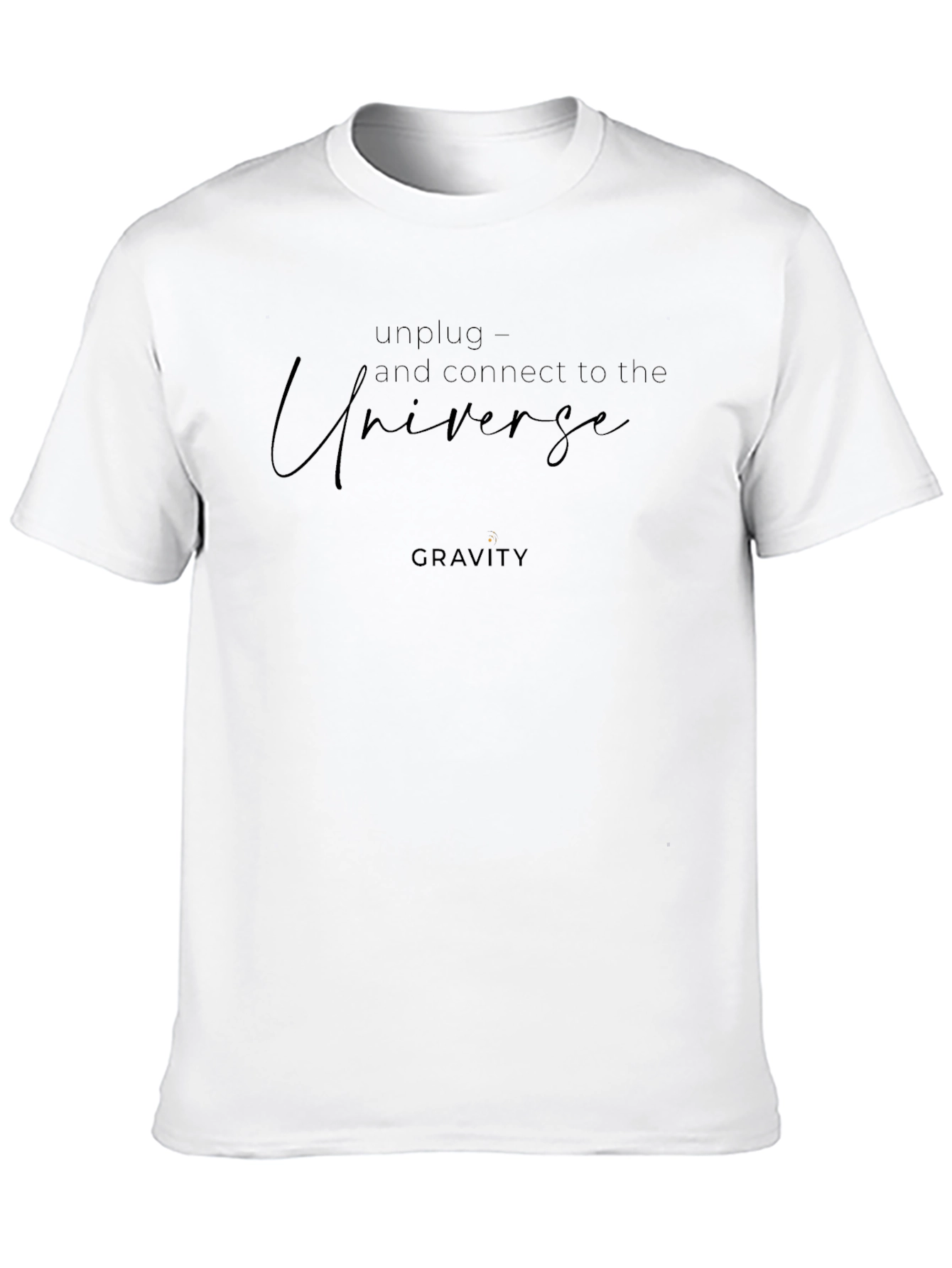 Camiseta Negra Universo y Gravedad para Hombre