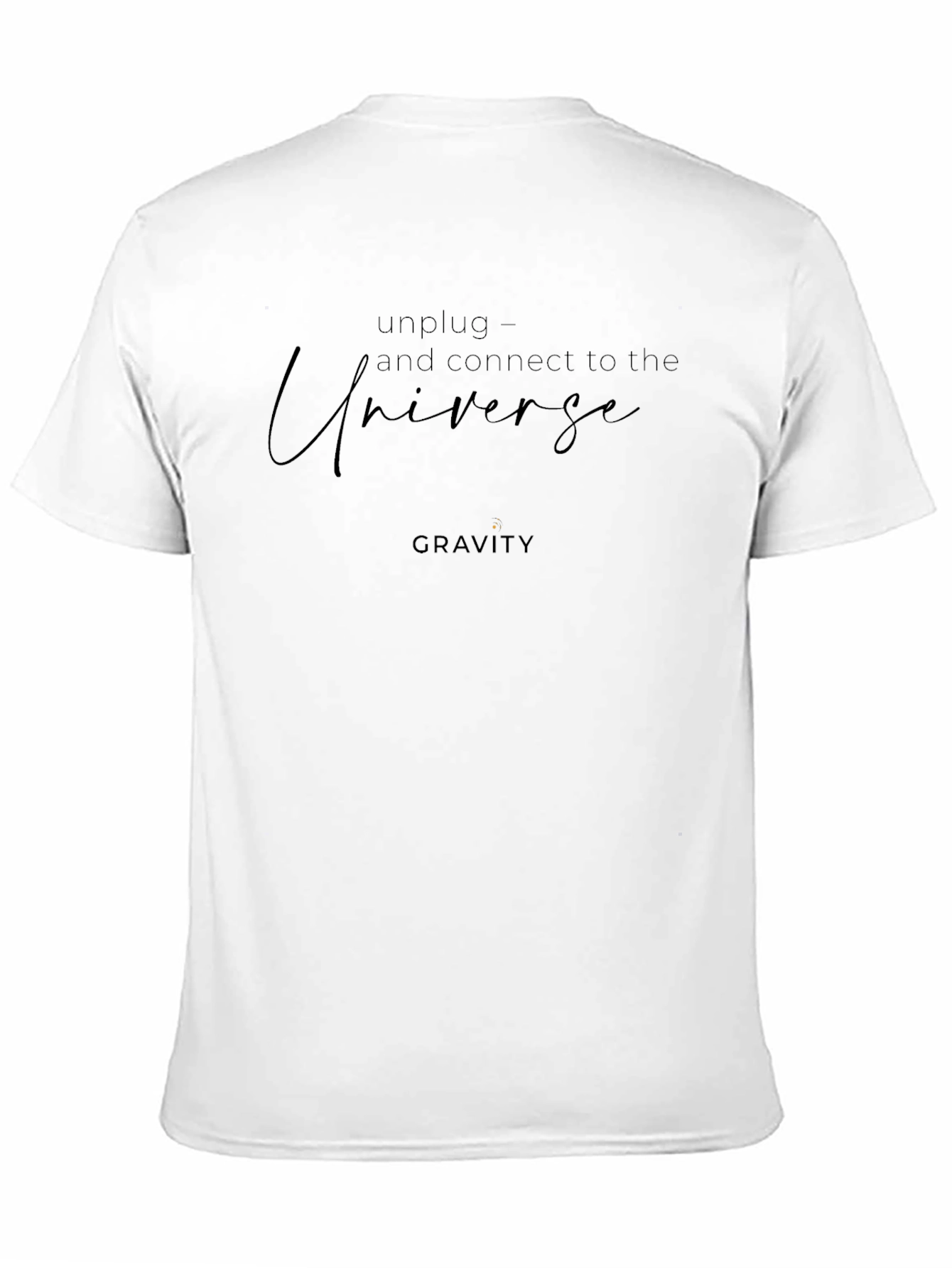Camiseta Negra Universo y Gravedad para Hombre