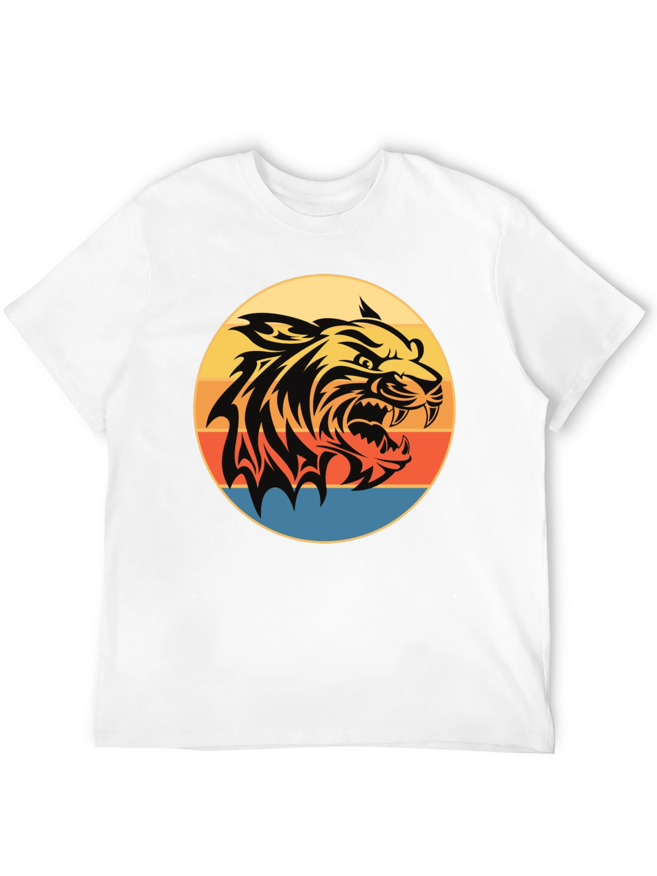 Camiseta Negra con Tigre Retro
