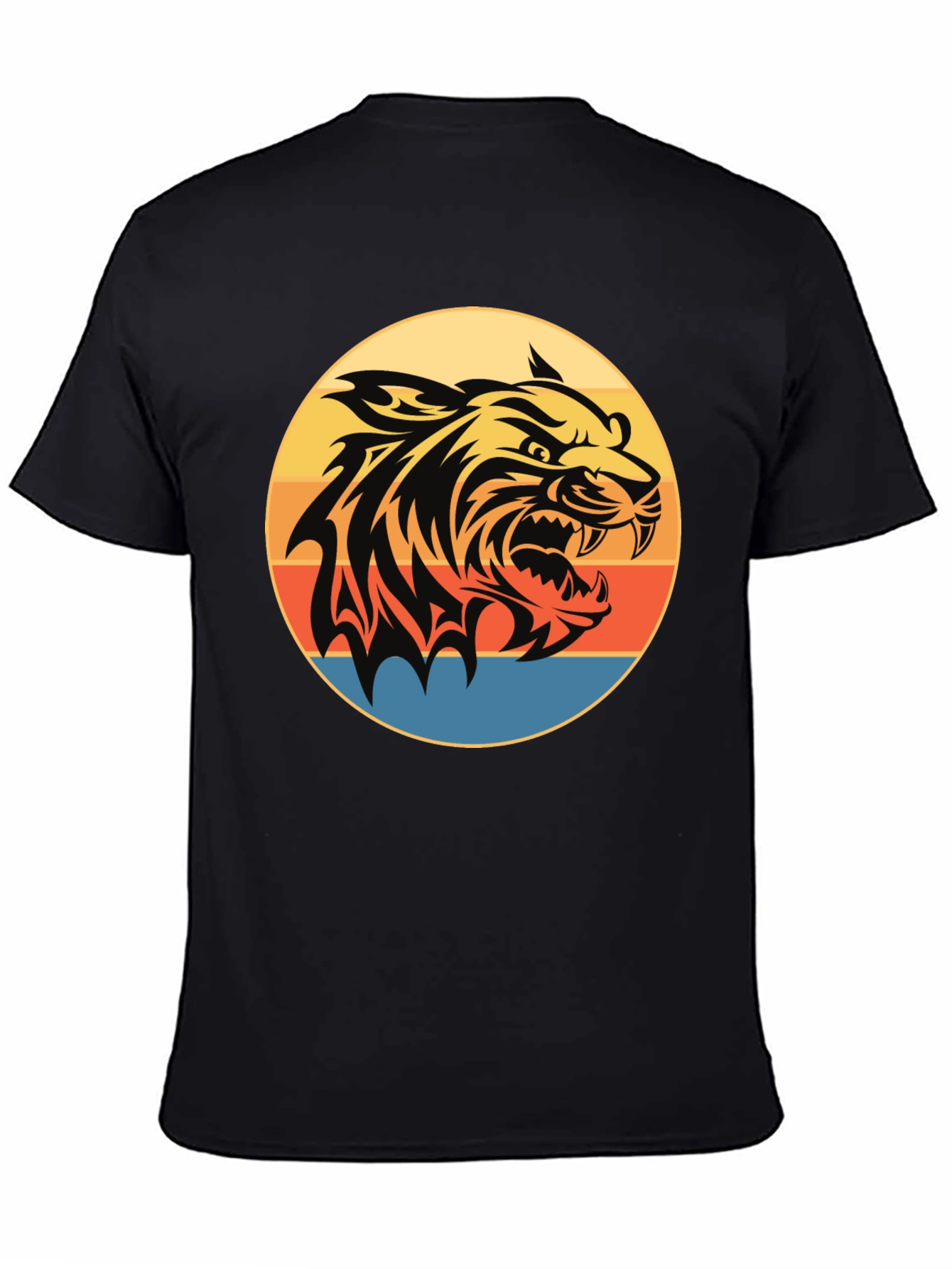 Camiseta Negra con Tigre Retro