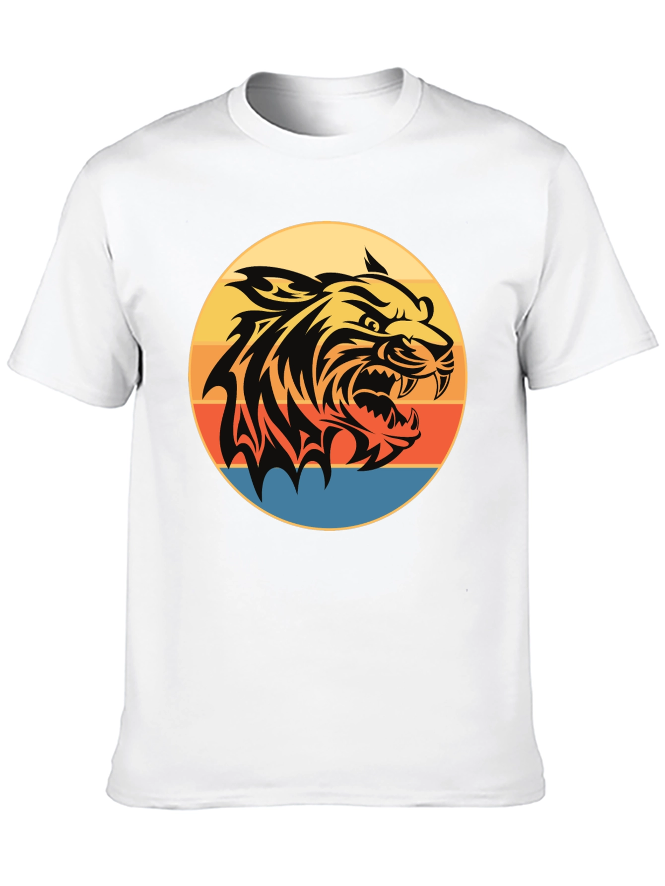Camiseta Negra con Tigre Retro