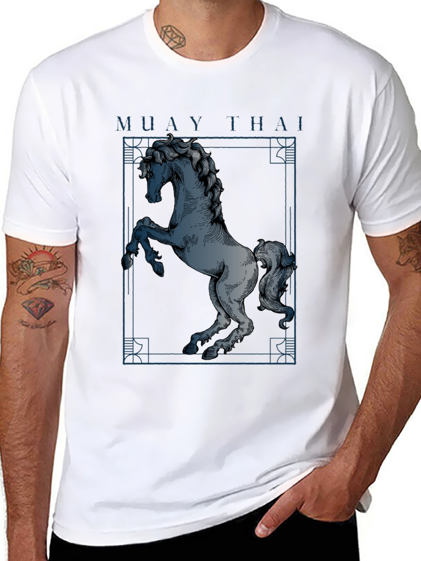 Camiseta Hombre Muay Thai Estampado Caballo