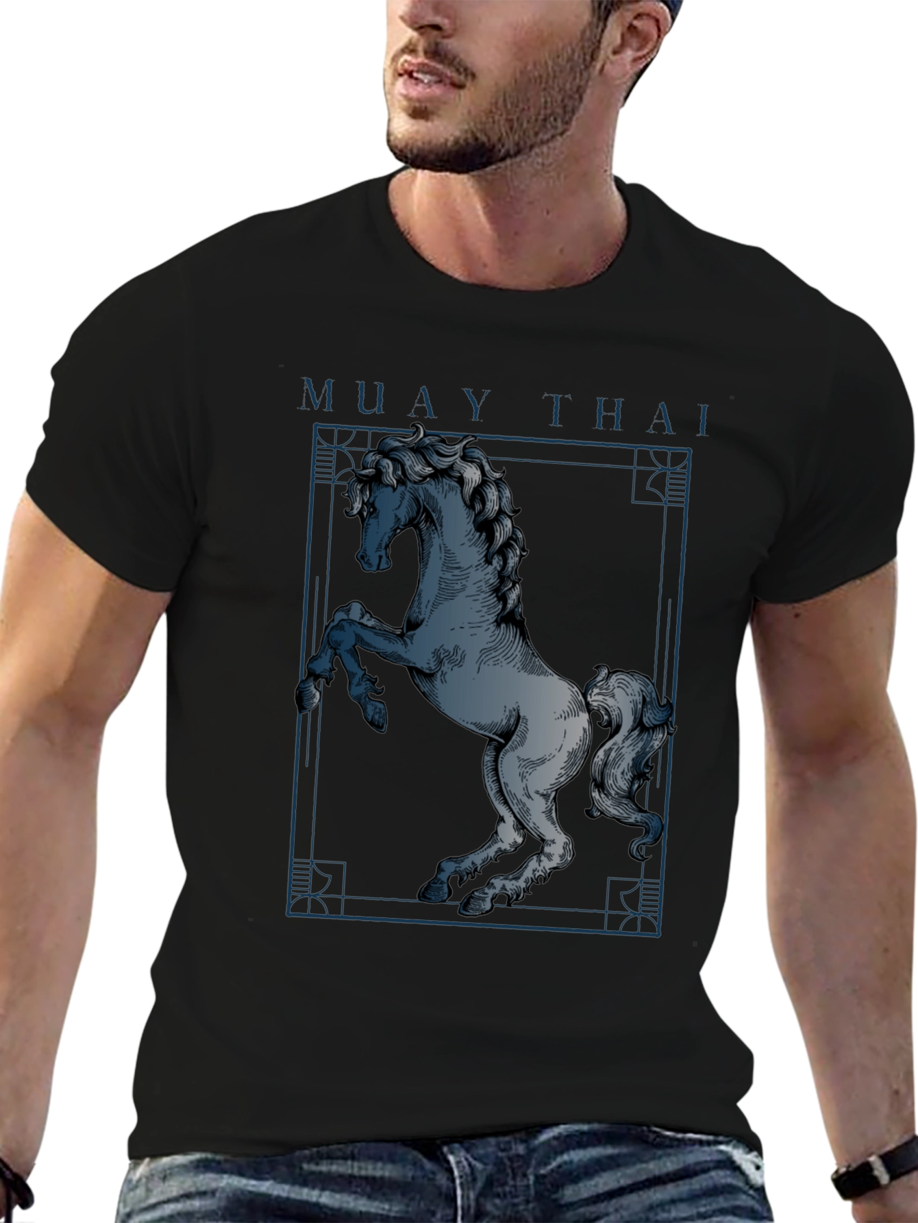 Camiseta Hombre Muay Thai Estampado Caballo