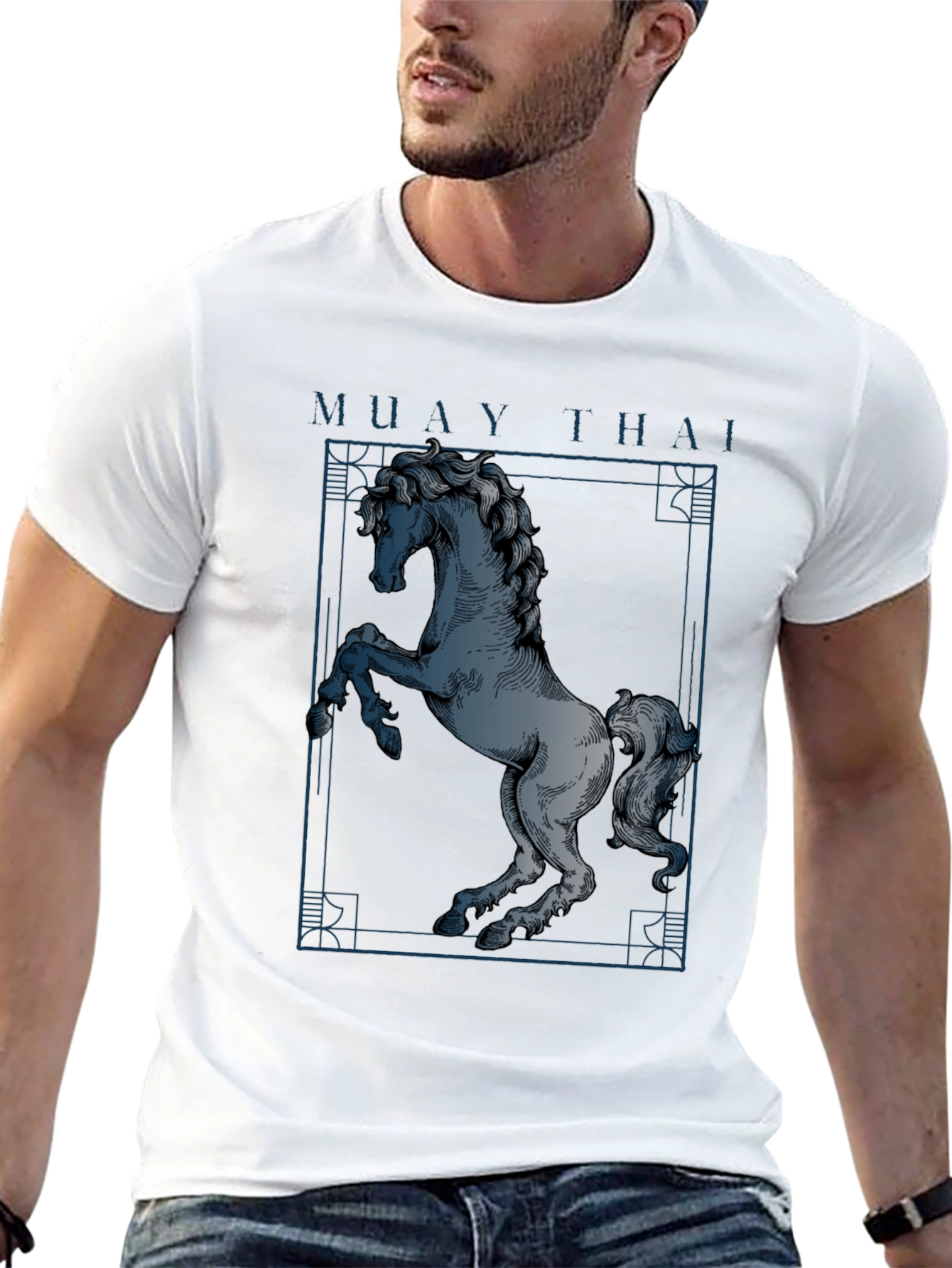 Camiseta Hombre Muay Thai Estampado Caballo