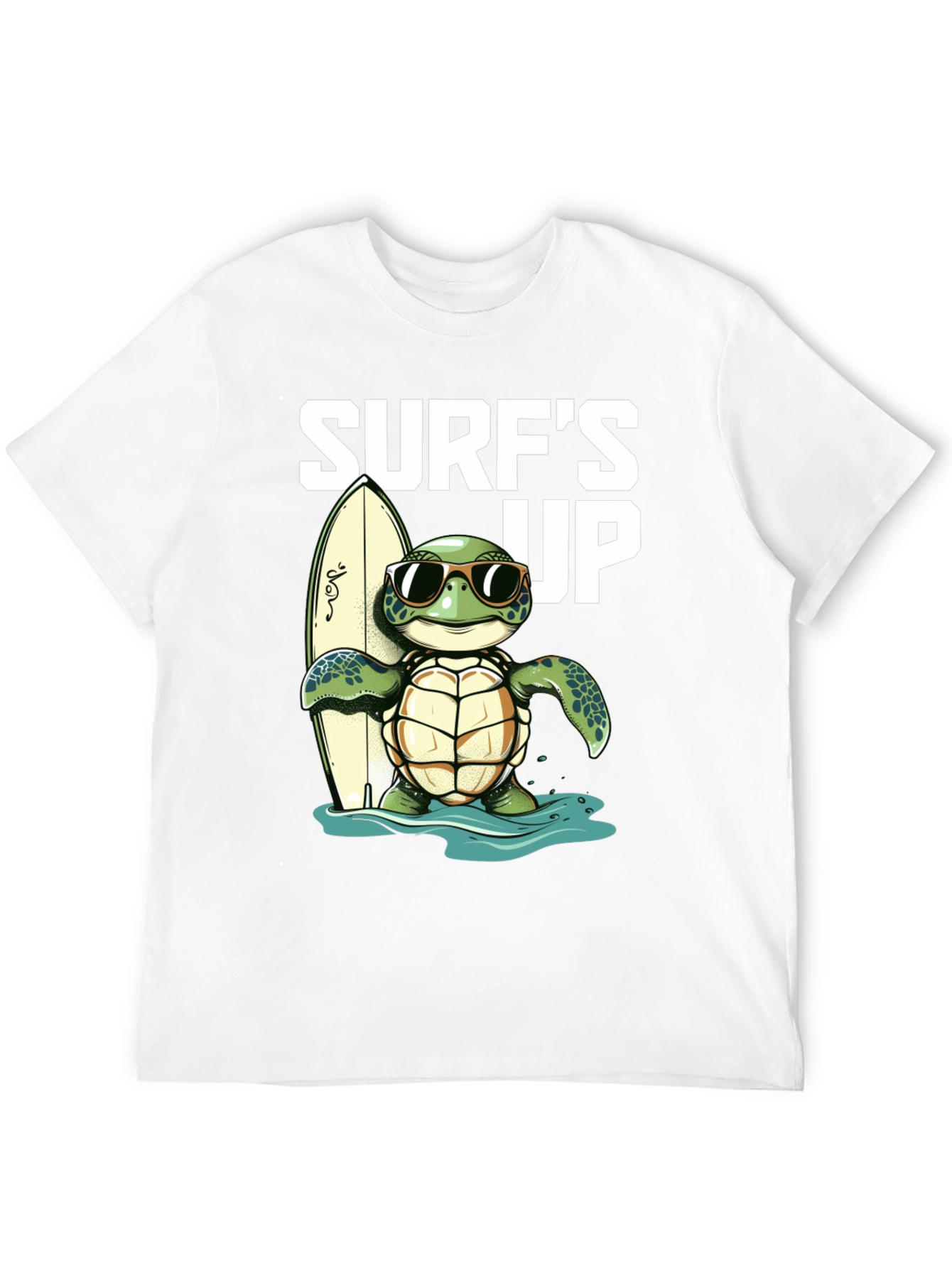 Camiseta Negra con Tortuga Surfista