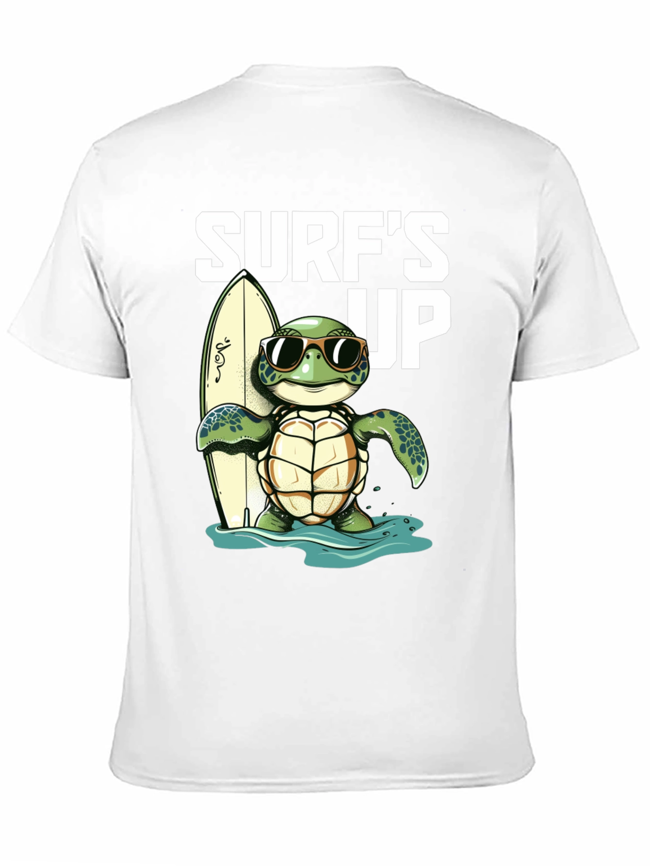 Camiseta Negra con Tortuga Surfista