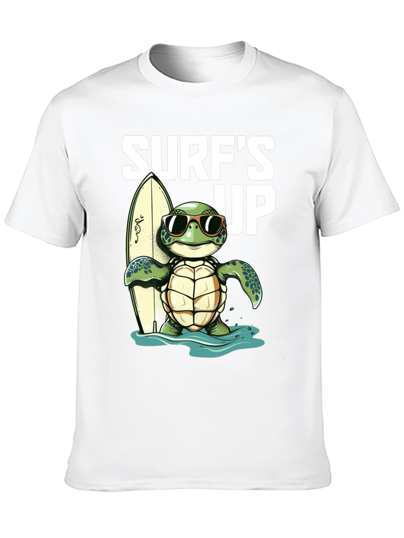 Camiseta Negra con Tortuga Surfista