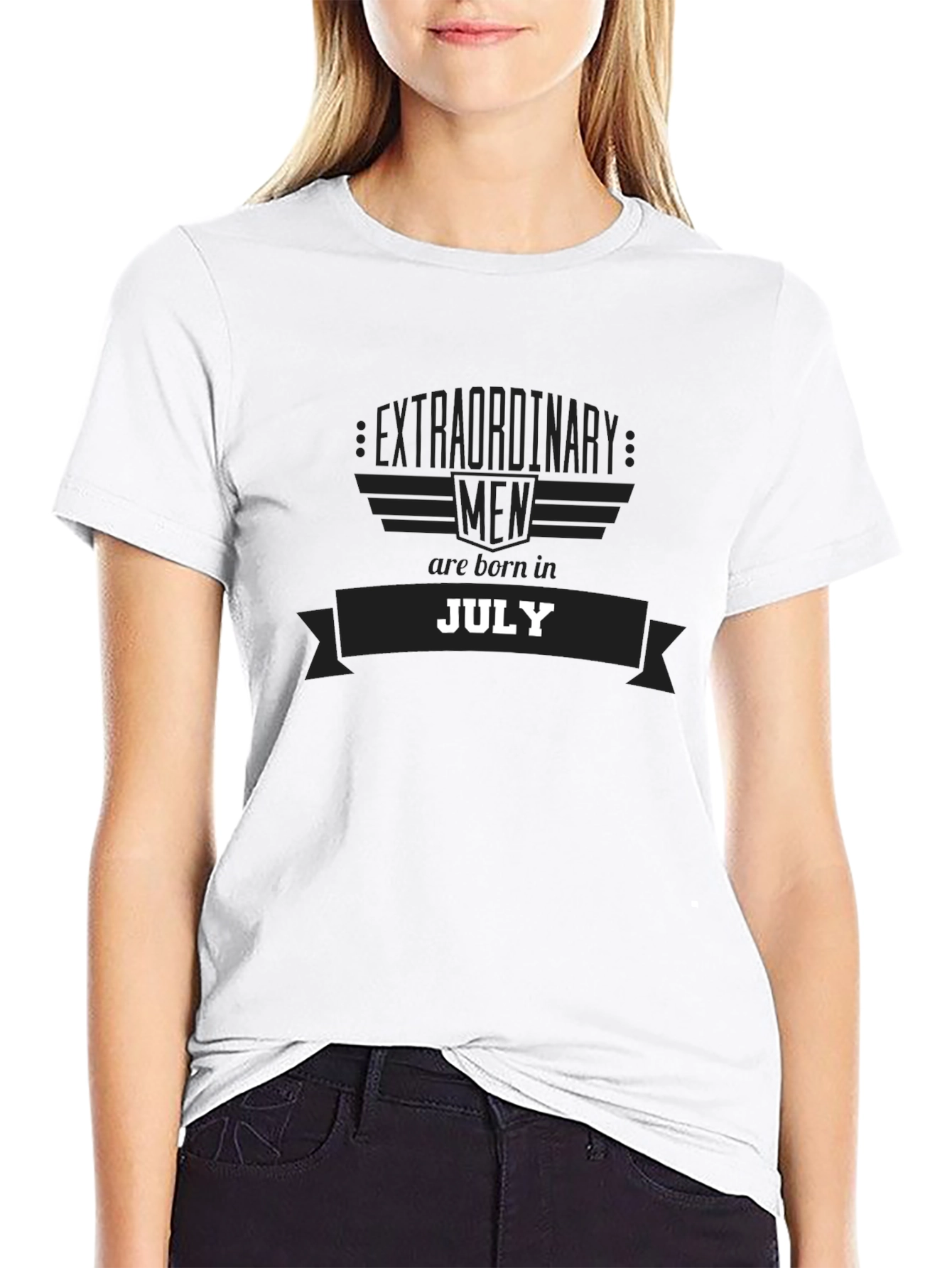 Camiseta Negra Hombres Extraordinarios Nacen en Julio