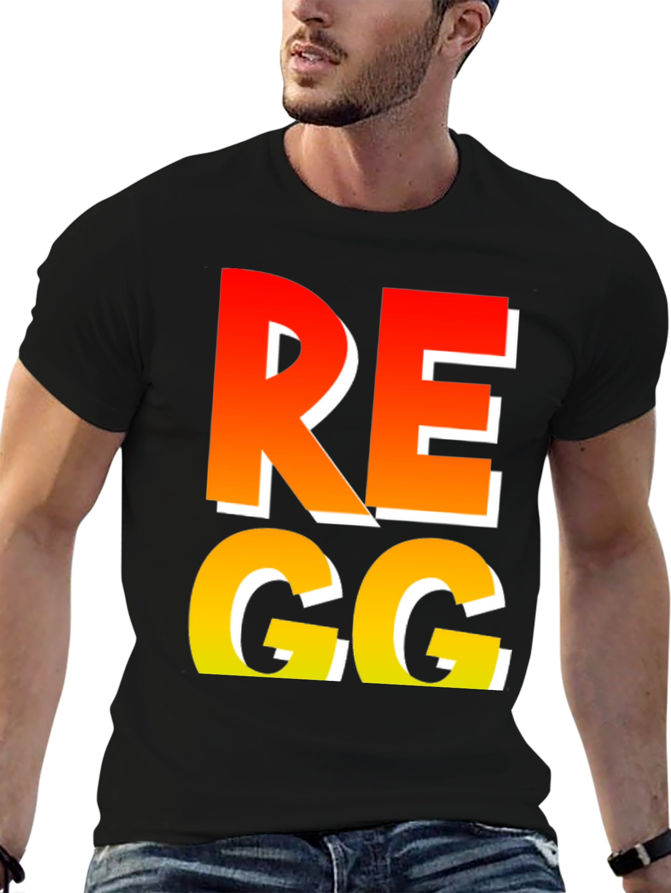Camiseta Regg Degradado Naranja Amarillo Diseño Moderno
