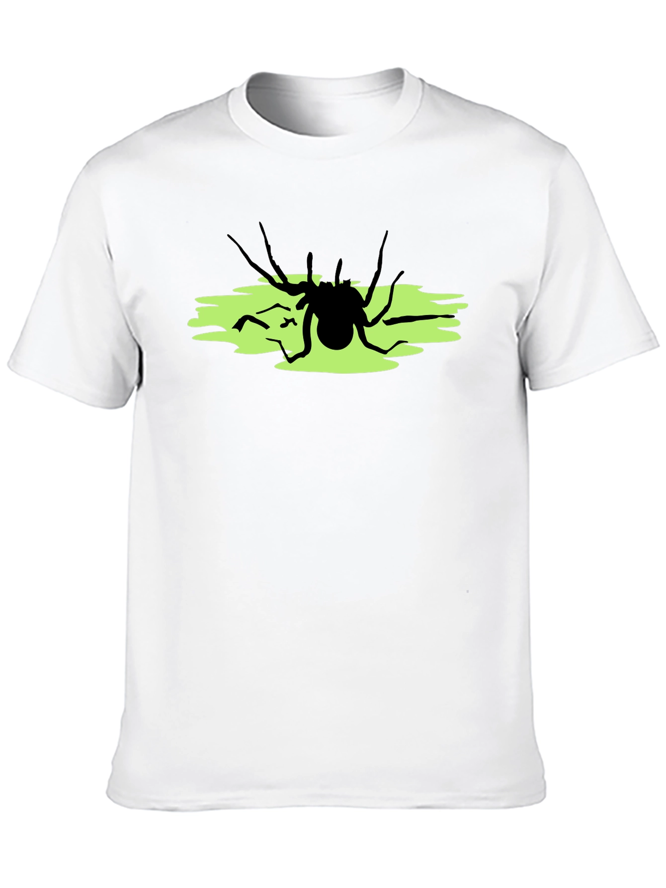 Camiseta Negra con Araña sobre Fondo Verde