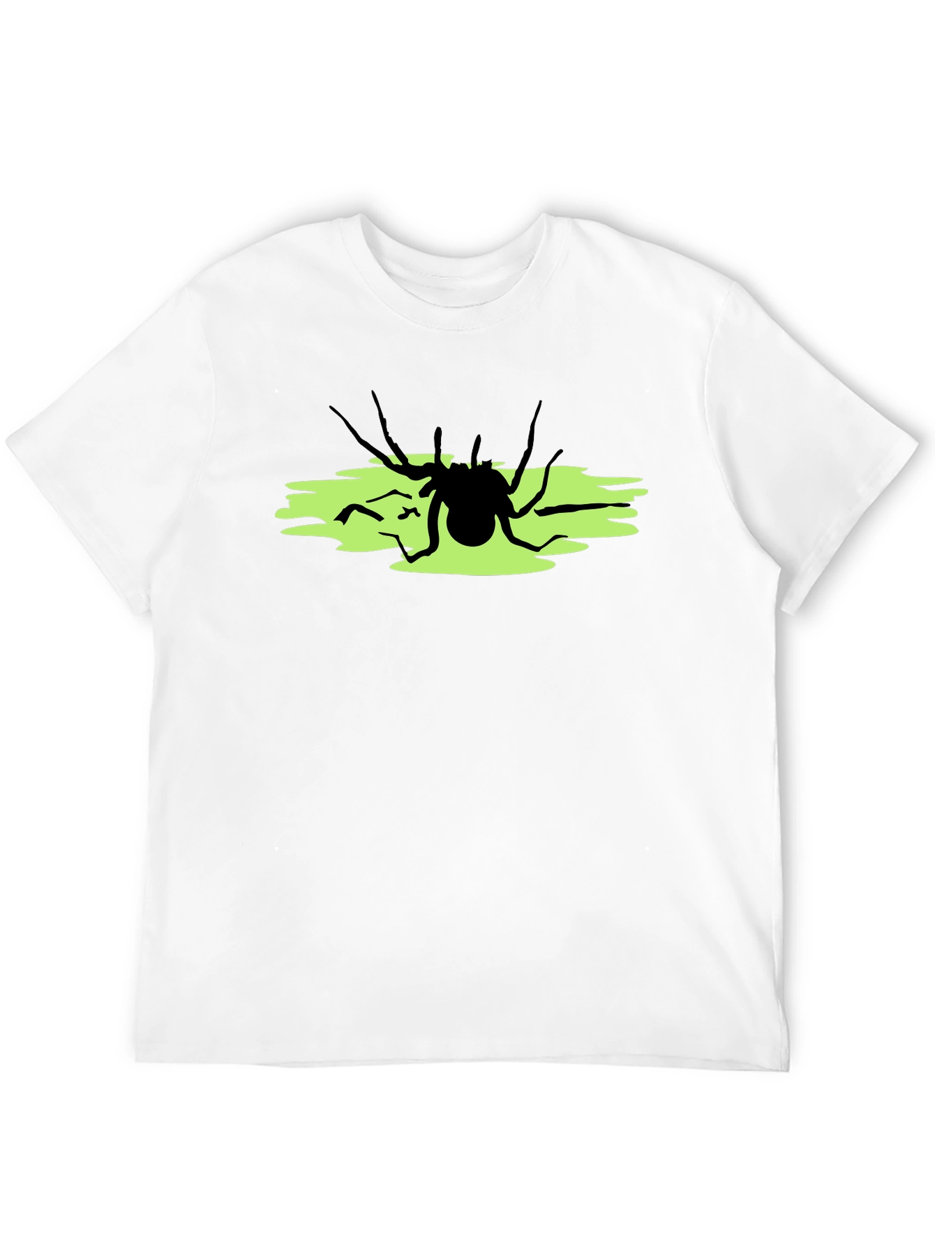 Camiseta Negra con Araña sobre Fondo Verde