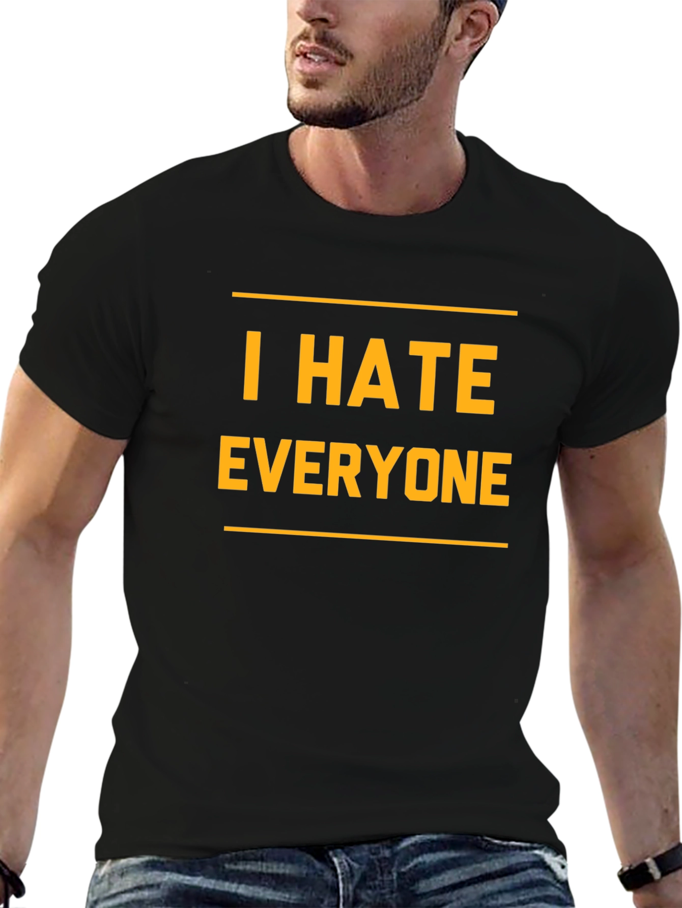 Camiseta Negra: I Hate Everyone - Expresa tu Actitud!