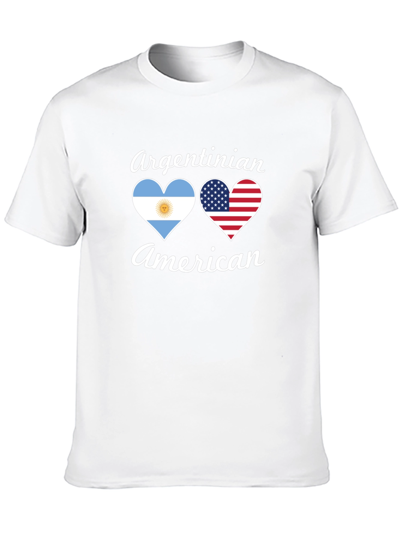 Camiseta Argentino-Americana con Corazones de Bandera