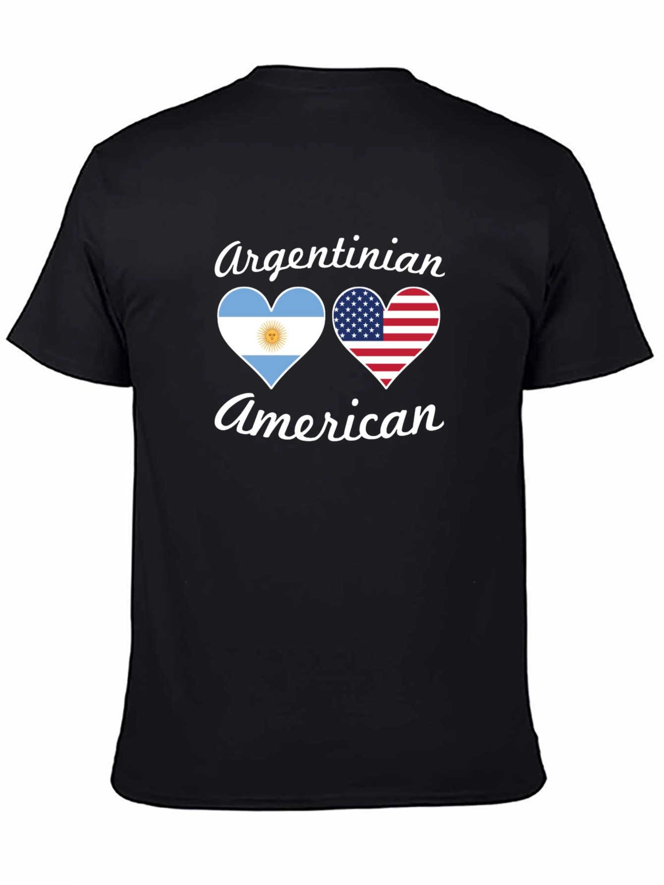 Camiseta Argentino-Americana con Corazones de Bandera