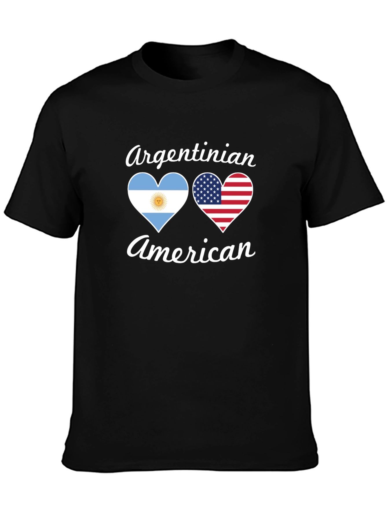 Camiseta Argentino-Americana con Corazones de Bandera