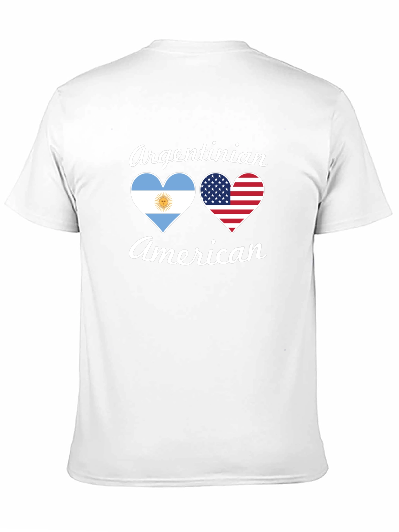 Camiseta Argentino-Americana con Corazones de Bandera