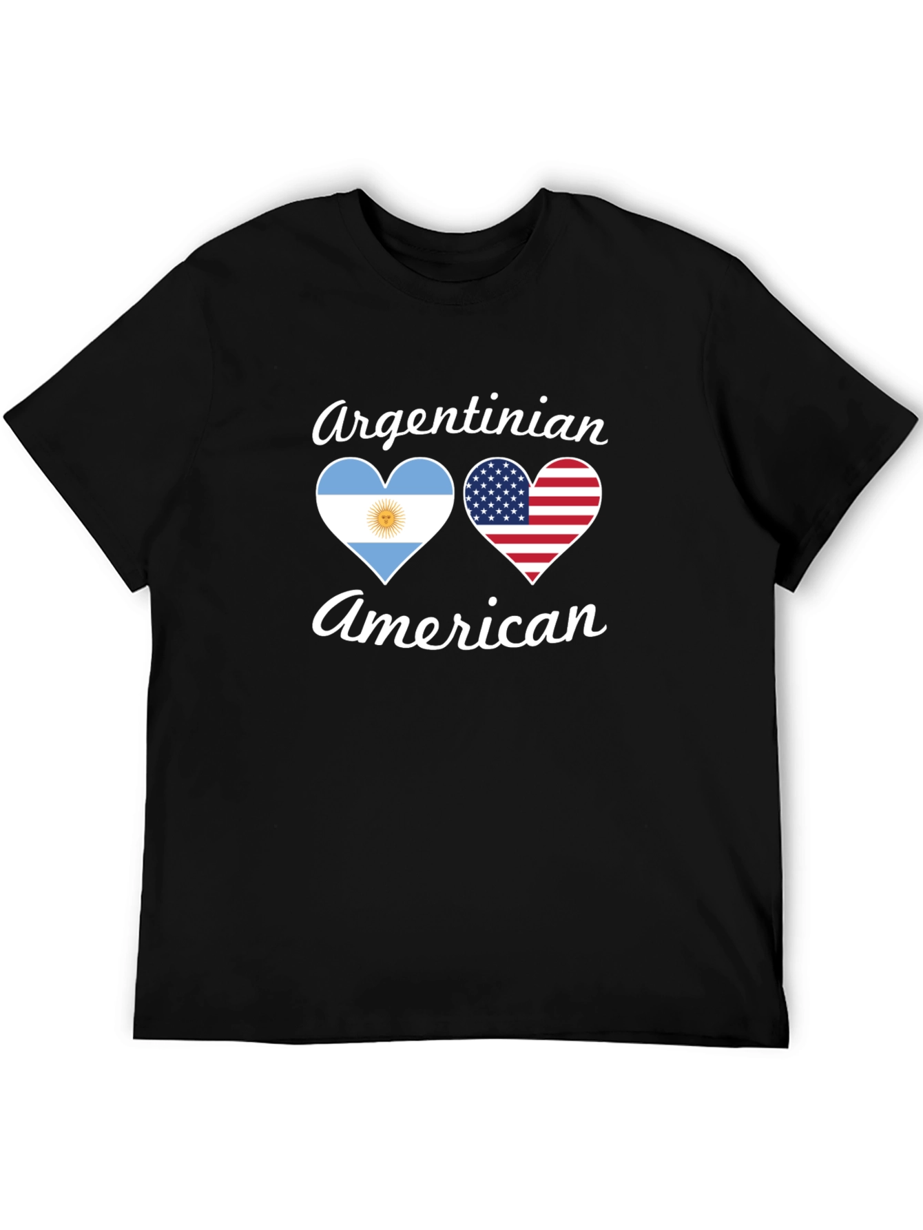 Camiseta Argentino-Americana con Corazones de Bandera