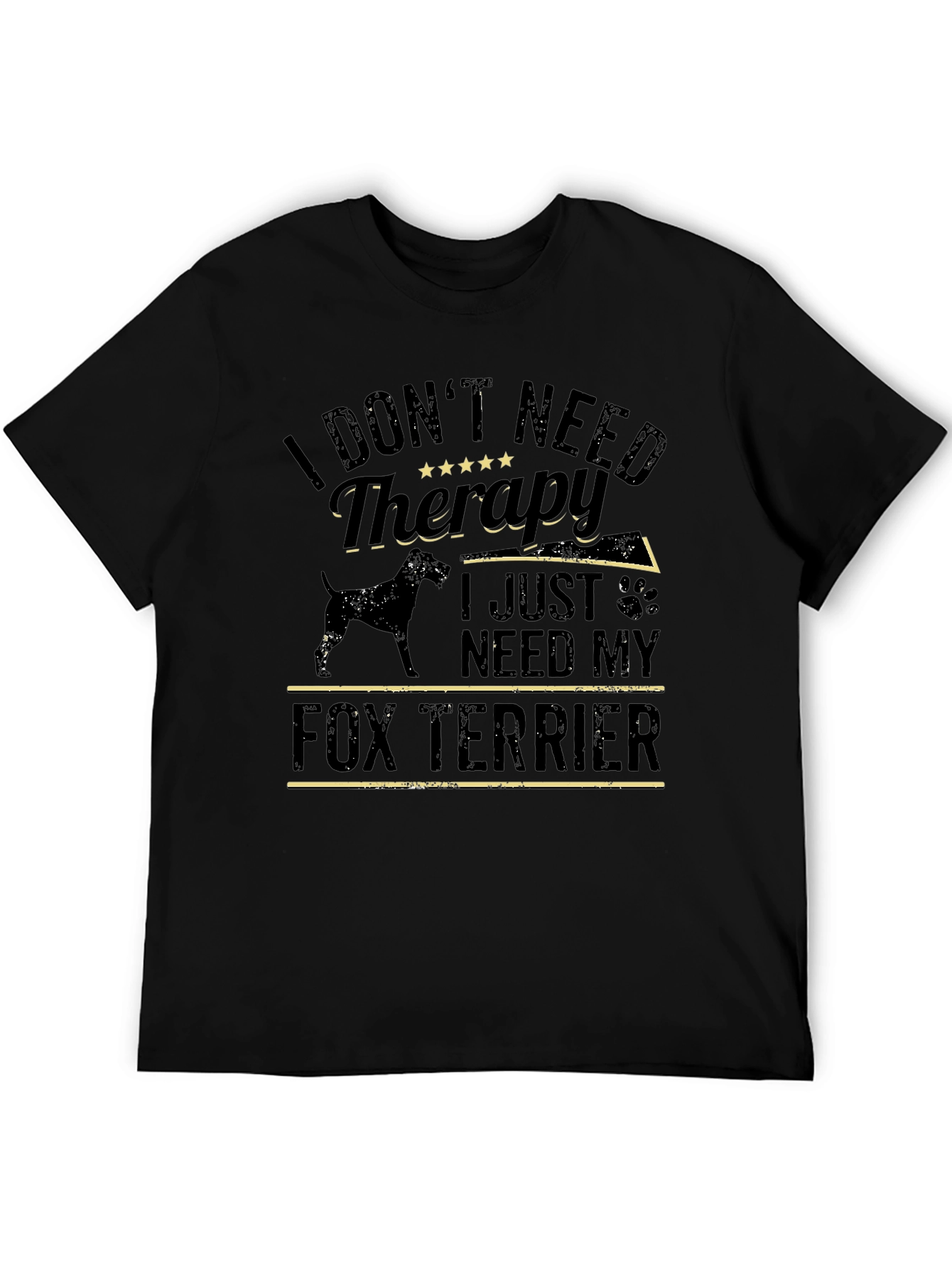 Camiseta Negra Fox Terrier: Terapia con Amor Canino