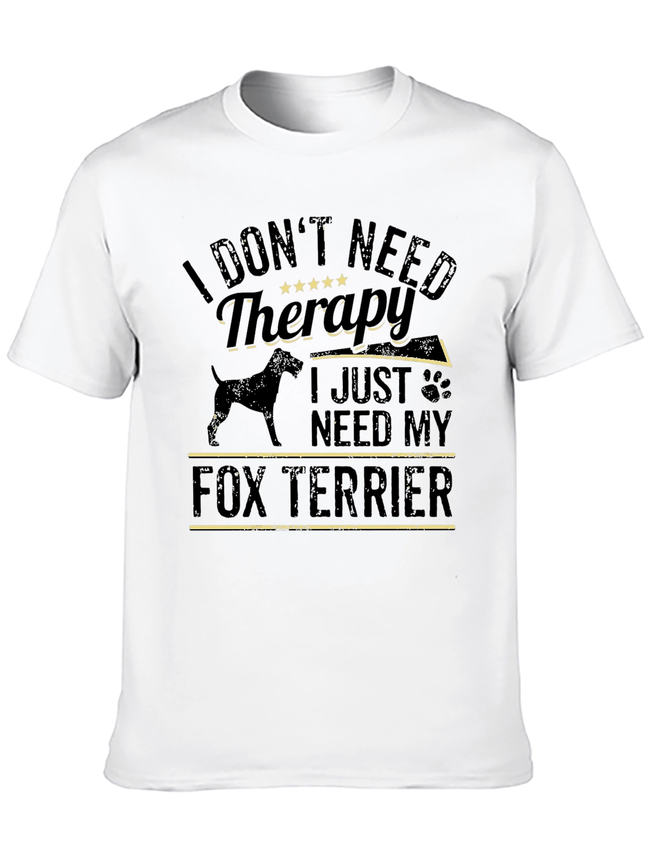 Camiseta Negra Fox Terrier: Terapia con Amor Canino