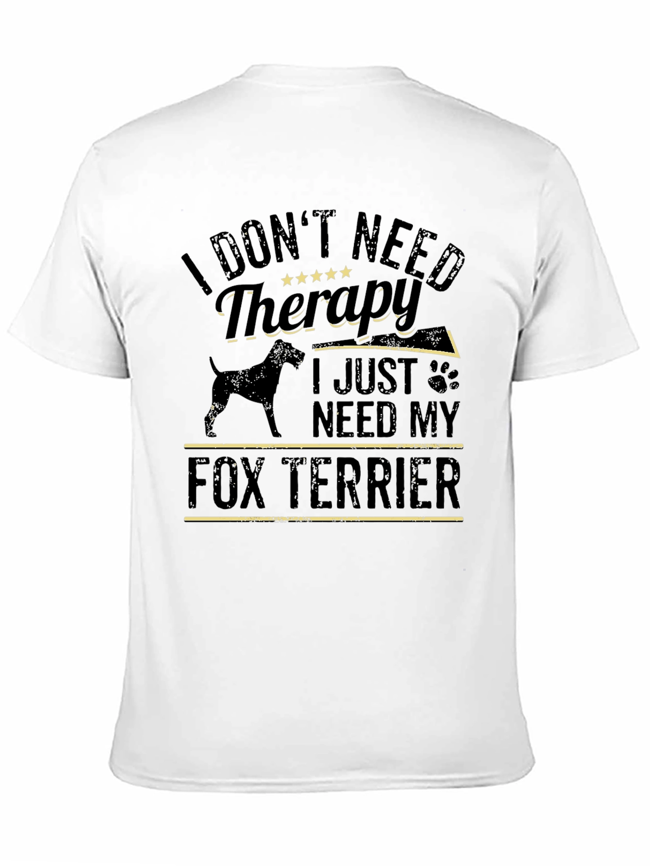 Camiseta Negra Fox Terrier: Terapia con Amor Canino