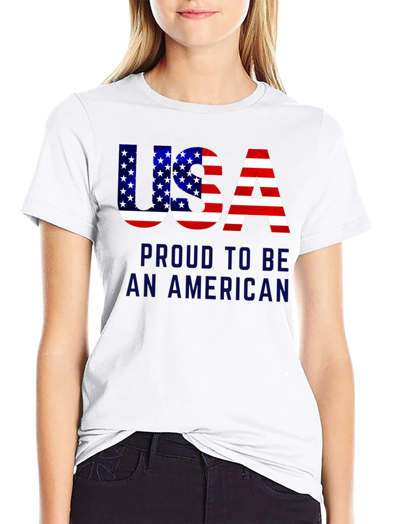 Camiseta Negra USA Proud to be American