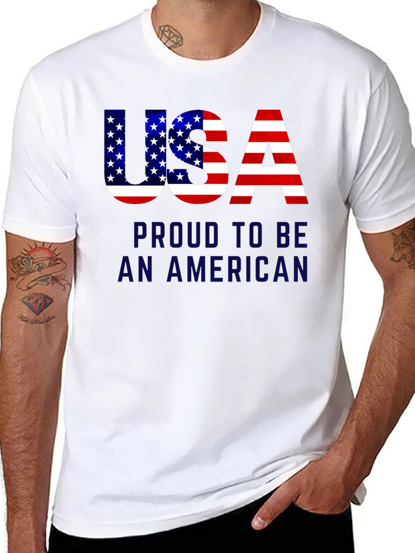 Camiseta Negra USA Proud to be American