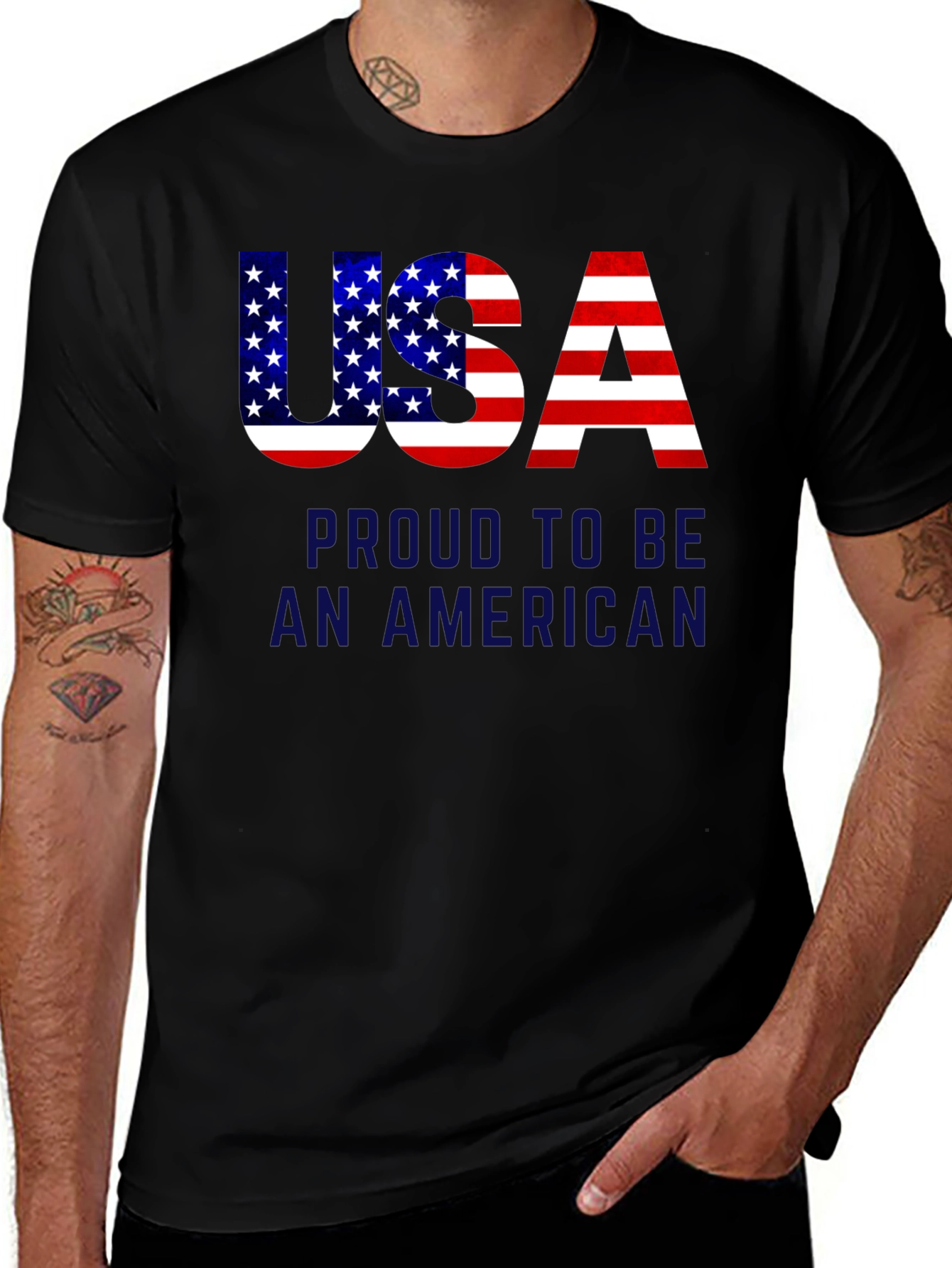 Camiseta Negra USA Proud to be American