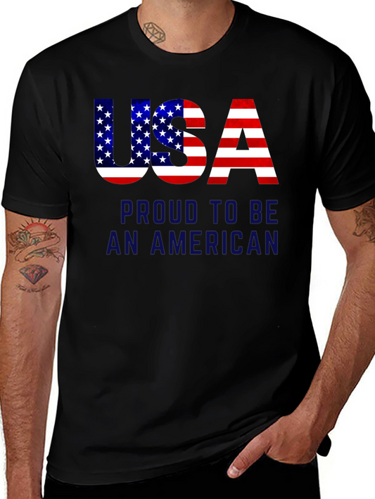 Camiseta Negra USA Proud to be American