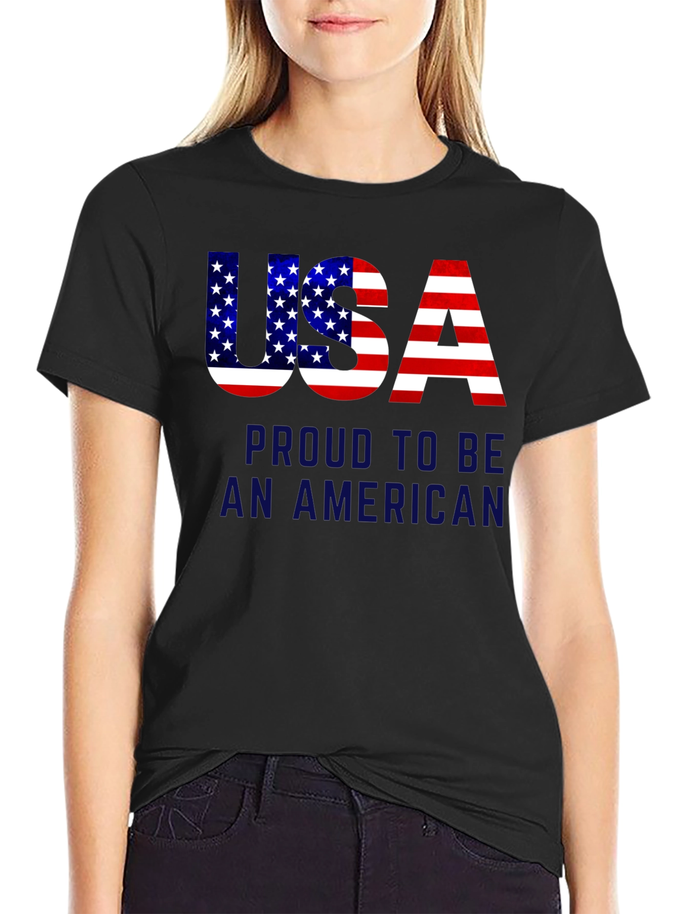 Camiseta Negra USA Proud to be American