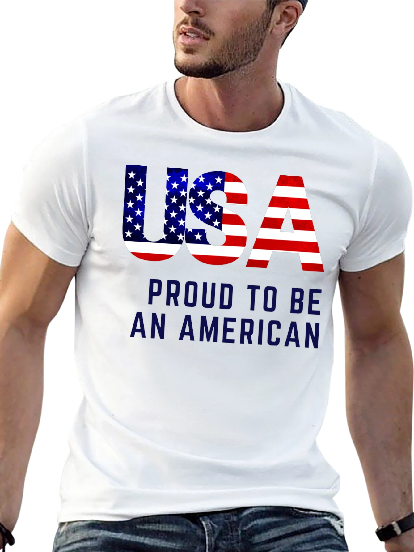 Camiseta Negra USA Proud to be American