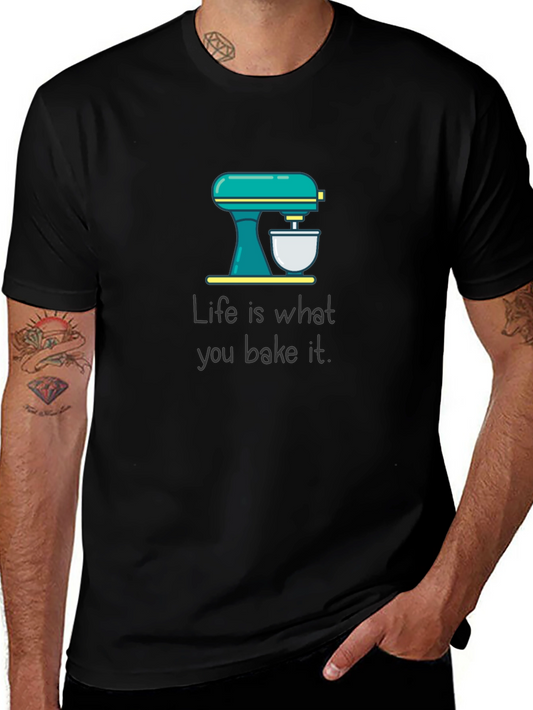 Camiseta Negra La vida es lo que horneas