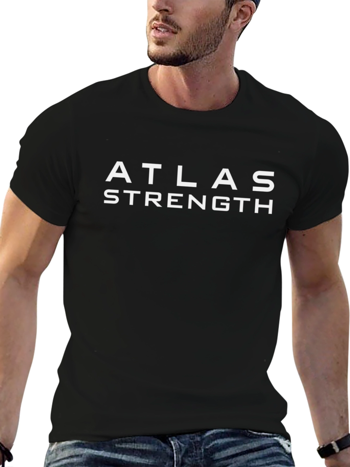 Camiseta Atlas Strength Negra para Hombre