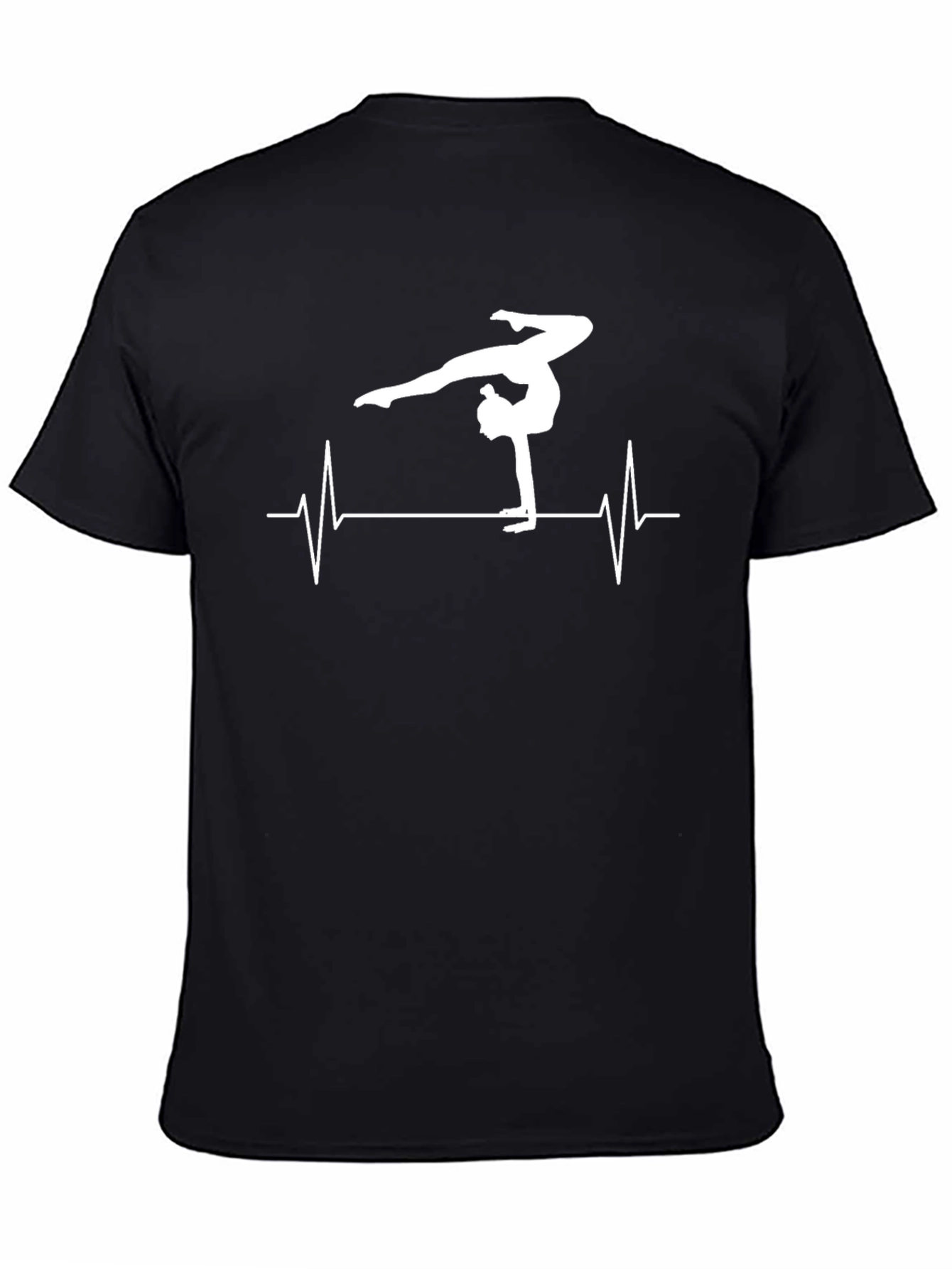 Camiseta Negra Gimnasta Ritmo Cardíaco