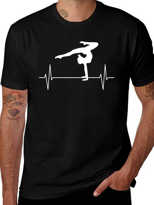 Camiseta Negra Gimnasta Ritmo Cardíaco
