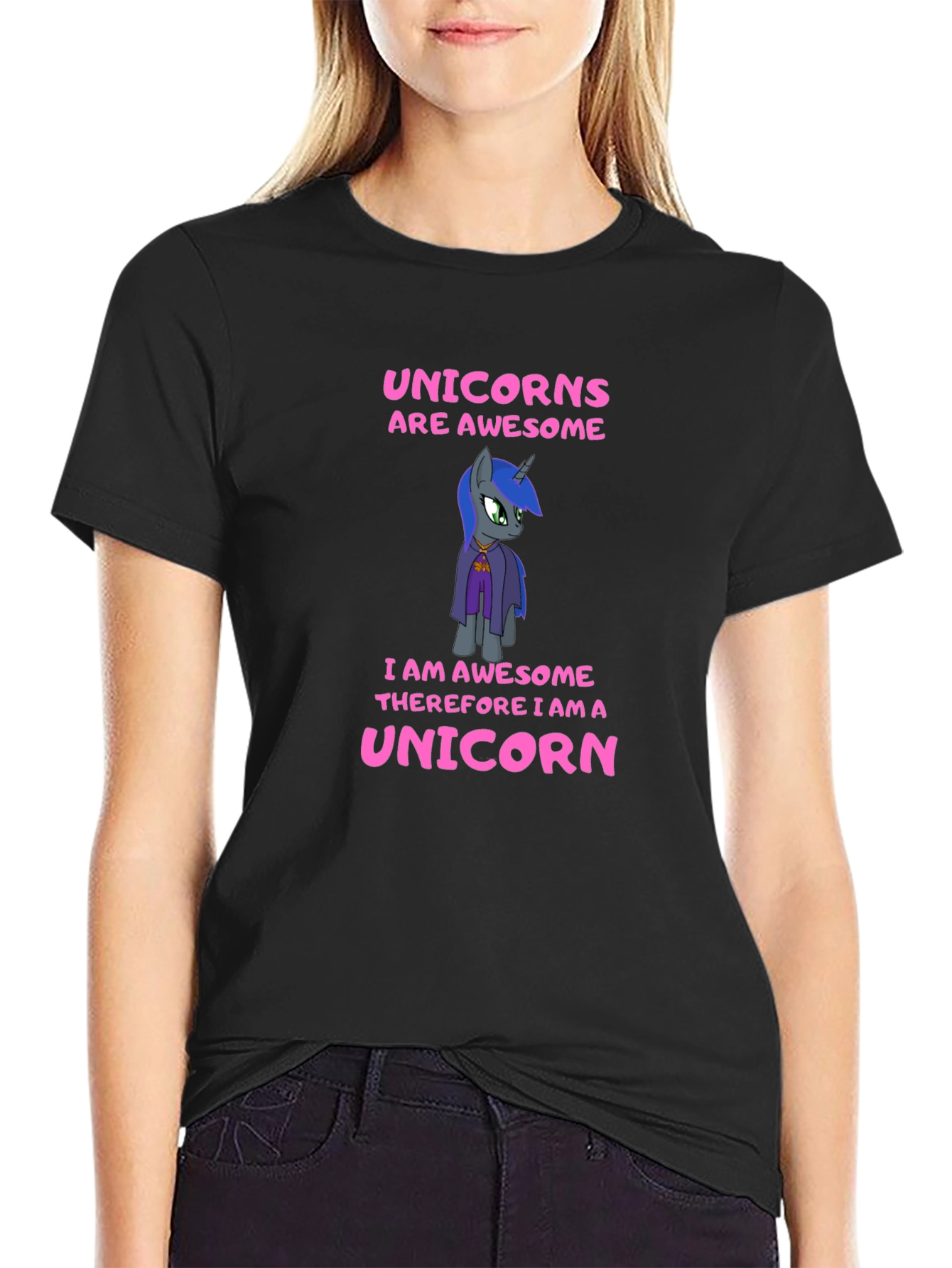 Camiseta Negra Unicornios Are Awesome