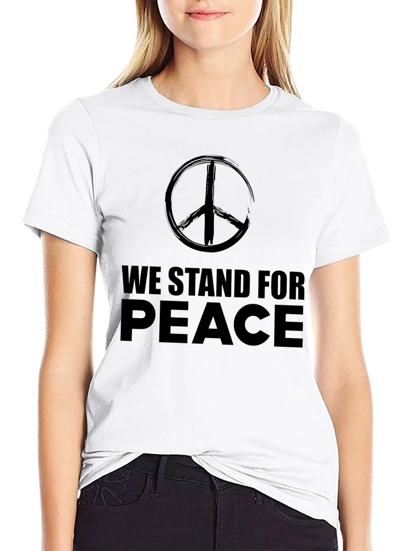 Camiseta Negra We Stand for Peace