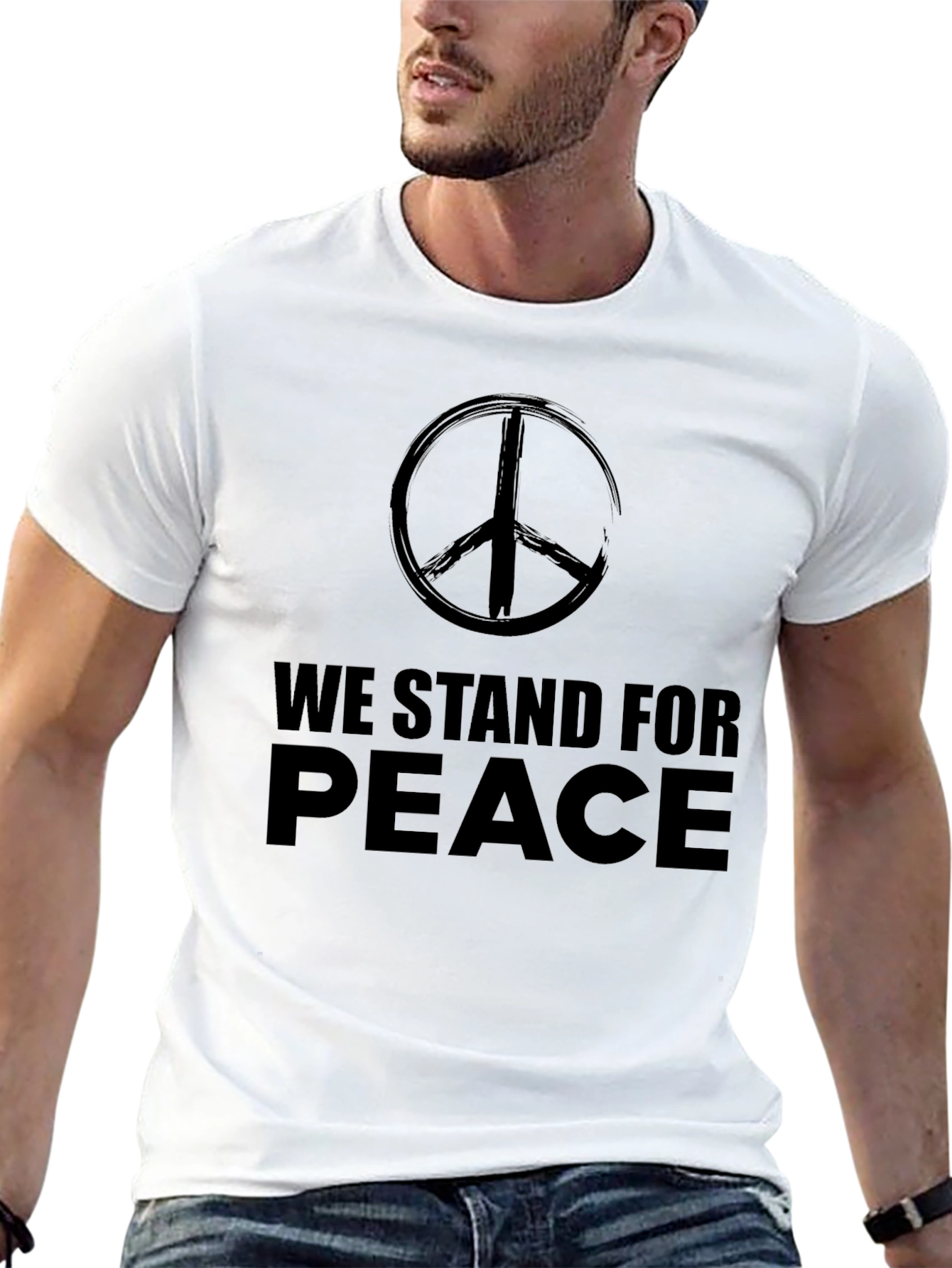 Camiseta Negra We Stand for Peace