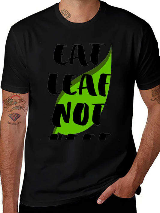 Camiseta Negra Eat Leaf Not Beef